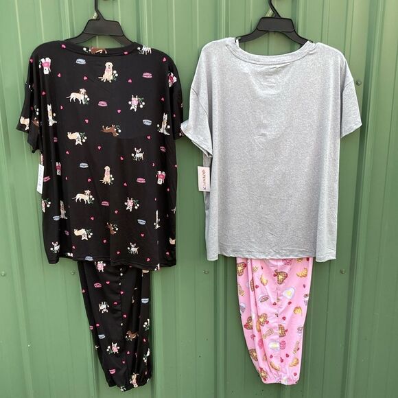 Women’s Ultra Soft Short Sleeve Pajama Lounge Sleep 2, 2-Piece Sets Size XL - Picture 2 of 12